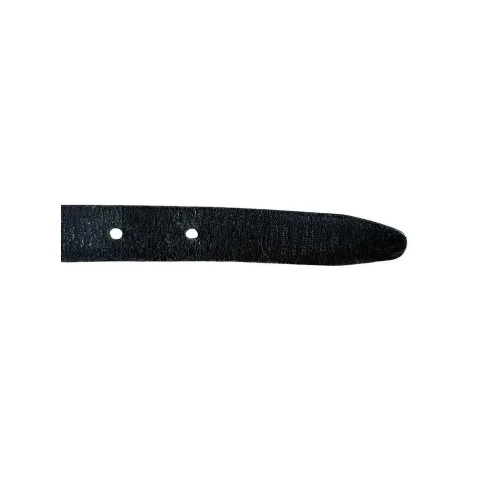 Talbots Womens Black Woven Leather Adjustable Belt Solid Brass Buckle XL 36-41